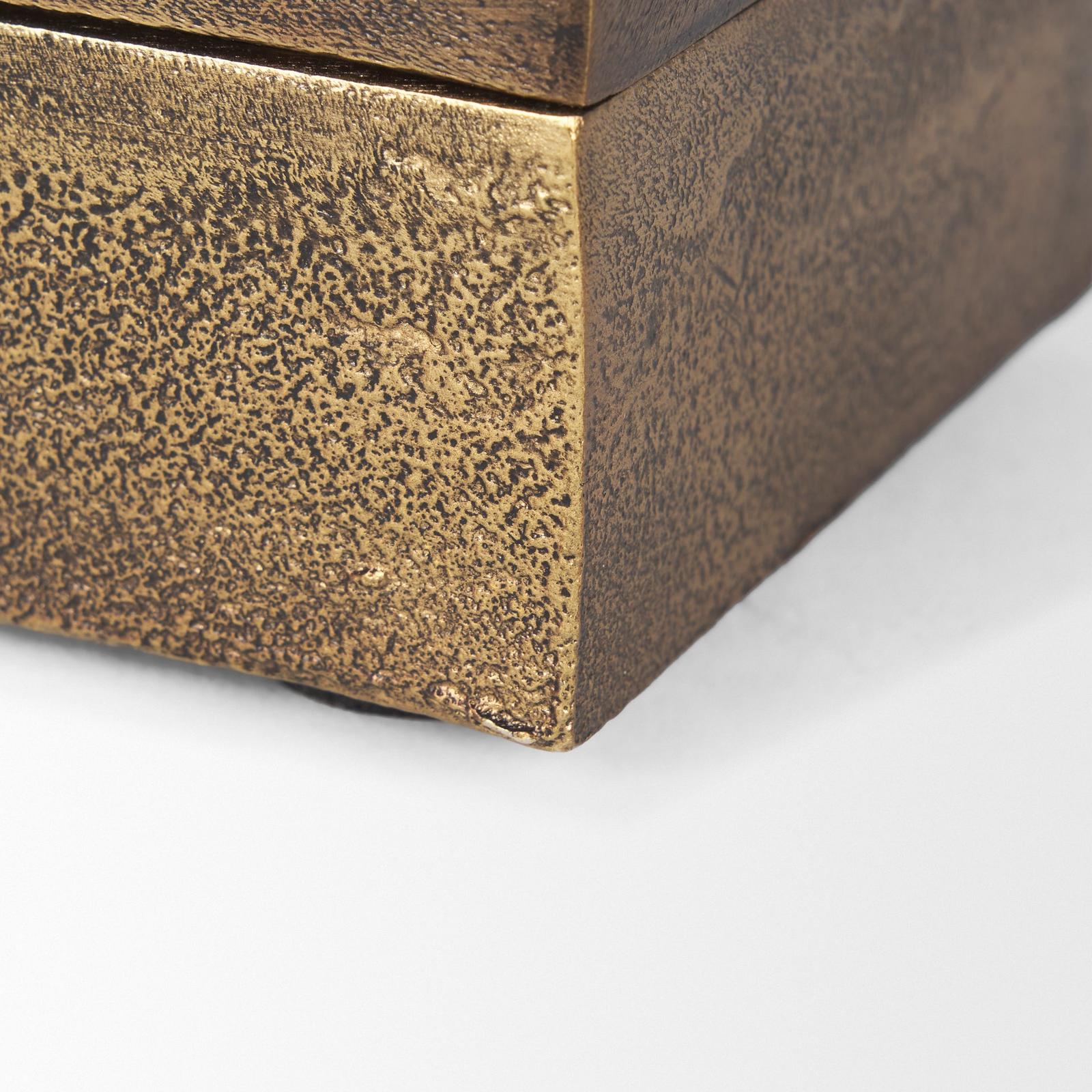 Mercana Porschia Antiqued Gold Metal Decorative Box