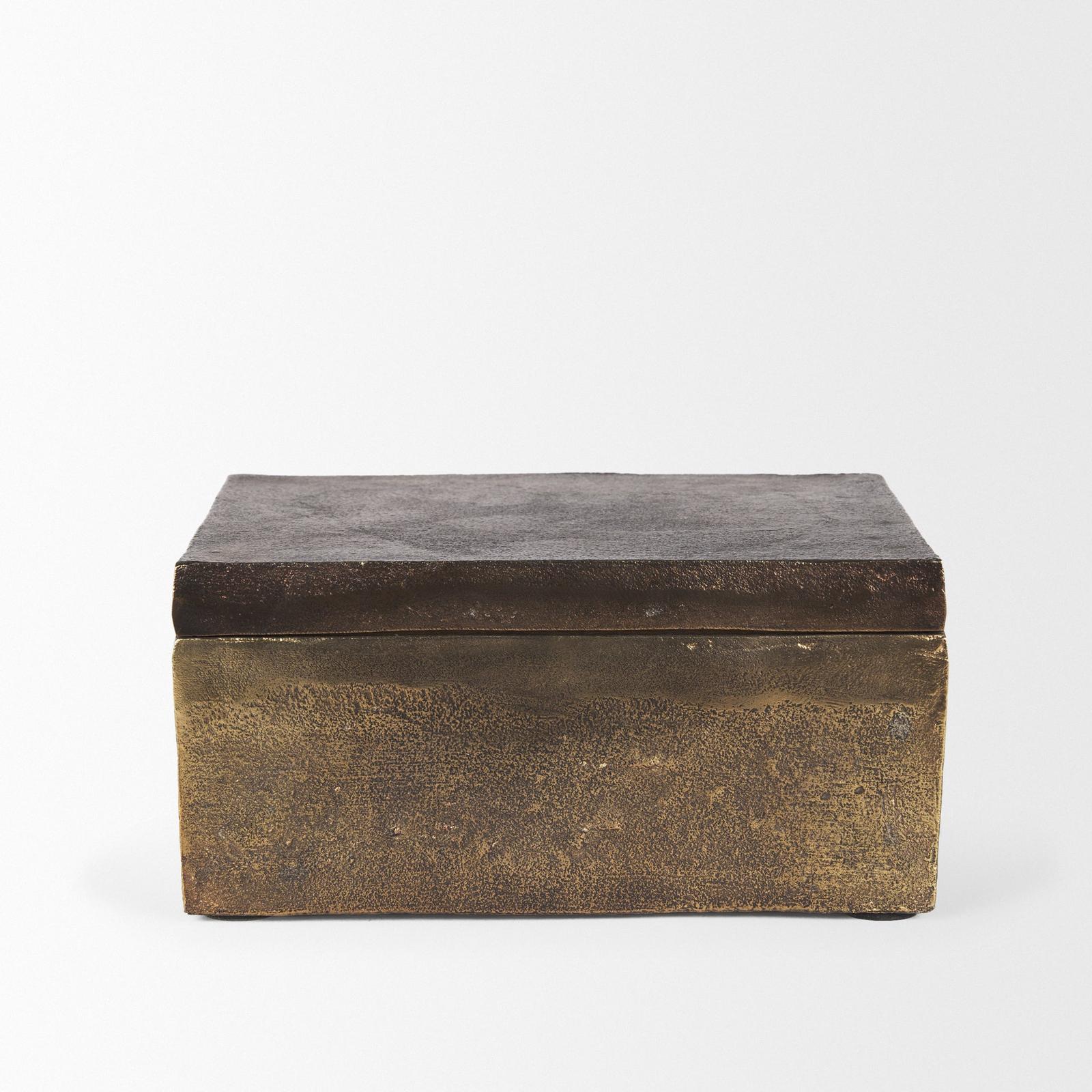Mercana Porschia Antiqued Gold Metal Decorative Box