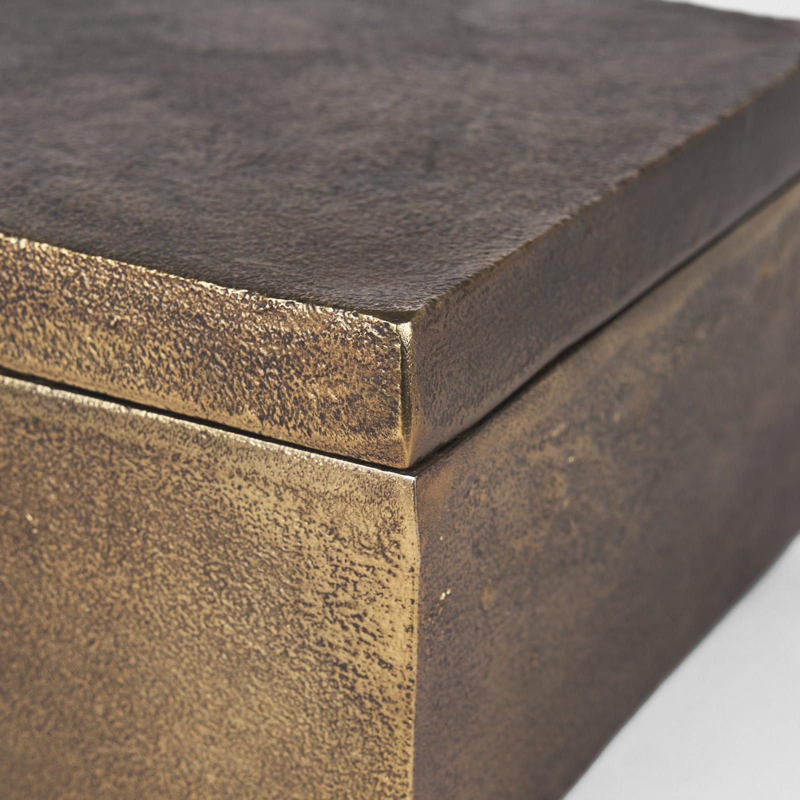 Mercana Porschia Antiqued Gold Metal Decorative Box