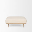 Mercana Shae Brown Wood w/ Oatmeal Fabric Ottoman