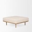 Mercana Shae Brown Wood w/ Oatmeal Fabric Ottoman