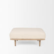 Mercana Shae Brown Wood w/ Oatmeal Fabric Ottoman