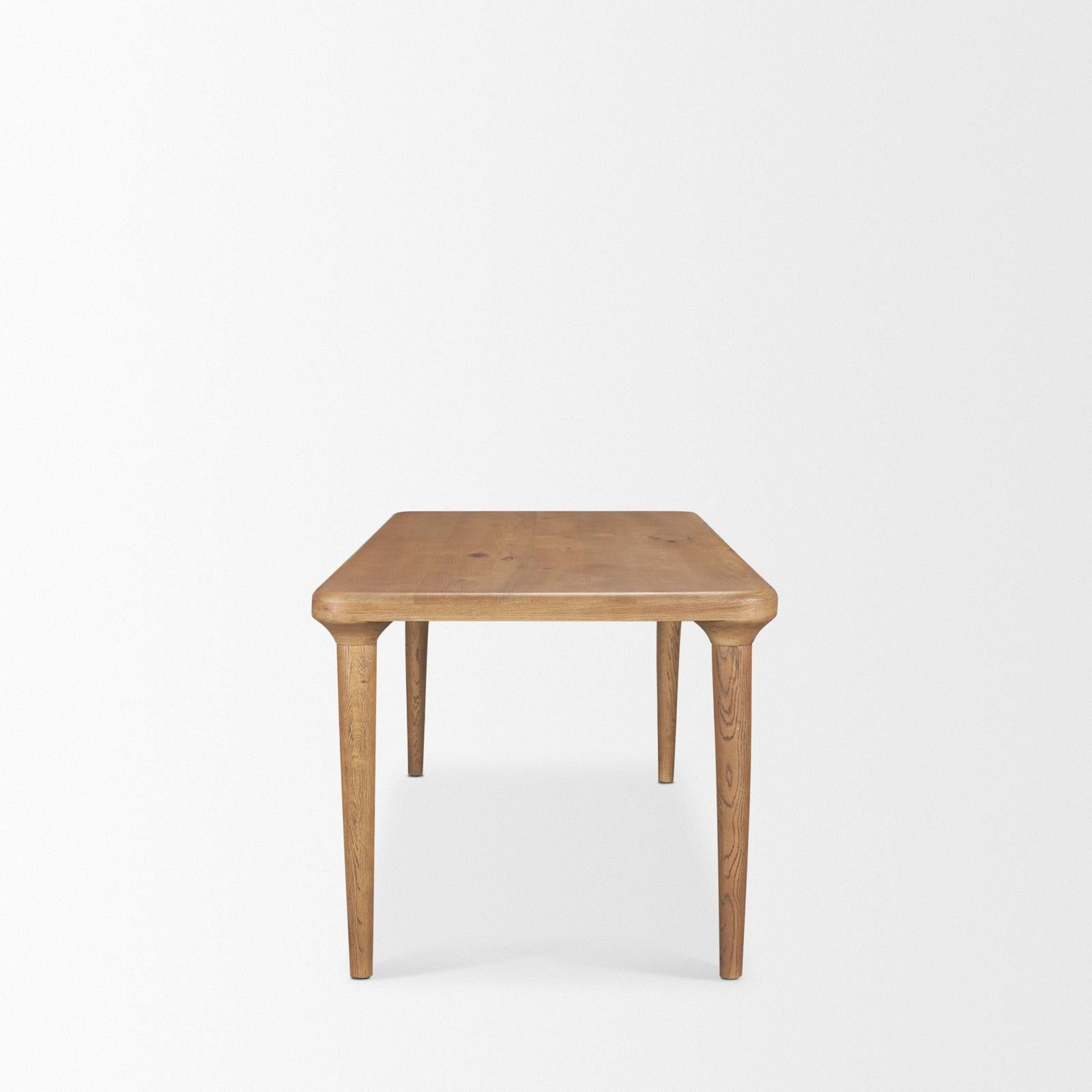 Mercana Suvan Light Brown Rectangular Oak Wood Dining Table