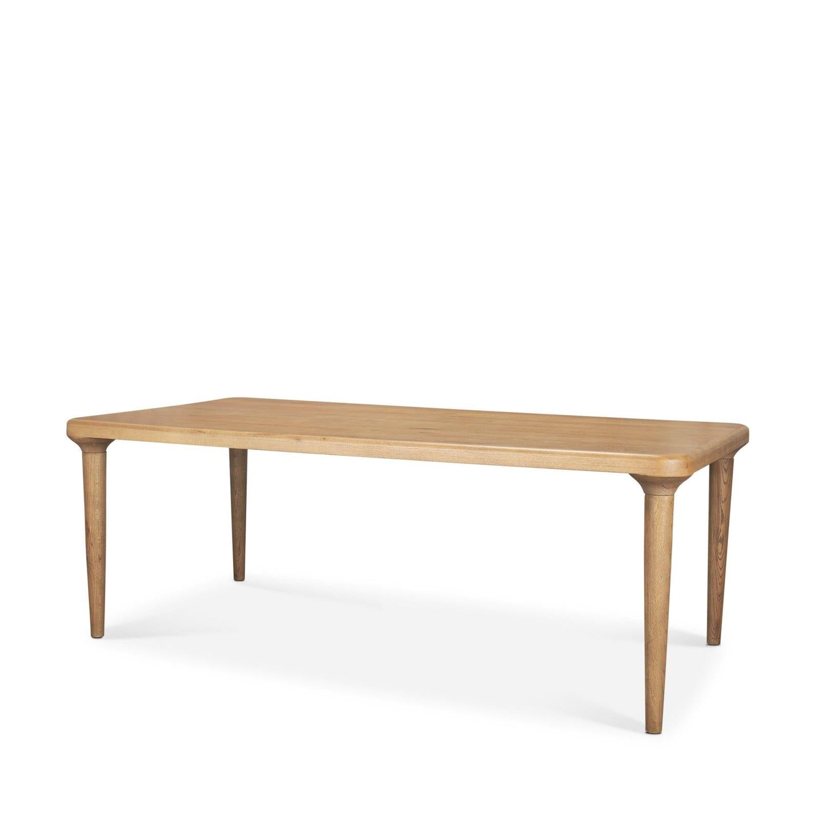 Mercana Suvan Light Brown Rectangular Oak Wood Dining Table