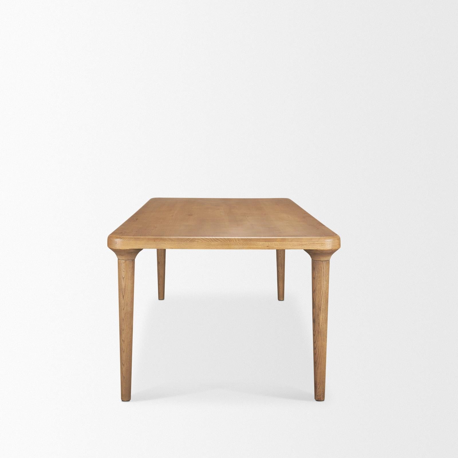 Mercana Suvan Light Brown Rectangular Oak Wood Dining Table