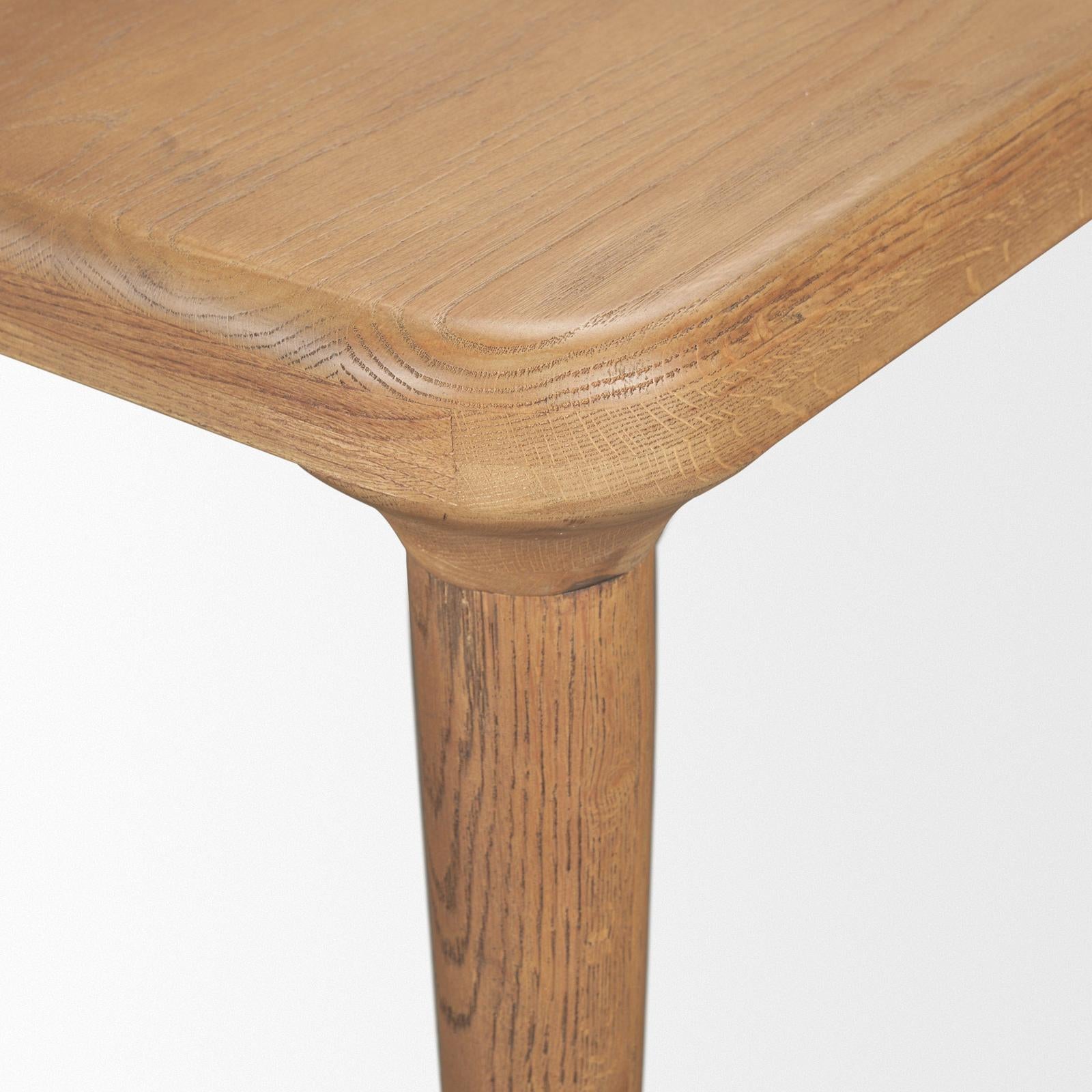 Mercana Suvan Light Brown Rectangular Oak Wood Dining Table