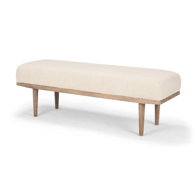 Mercana Shae Brown Wood w/ Oatmeal Fabric Bench