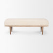 Mercana Shae Brown Wood w/ Oatmeal Fabric Bench