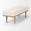 Mercana Shae Brown Wood w/ Oatmeal Fabric Bench