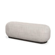 Mercana Siren Gray Fabric w/ Dark Brown Wood Oblong Bench