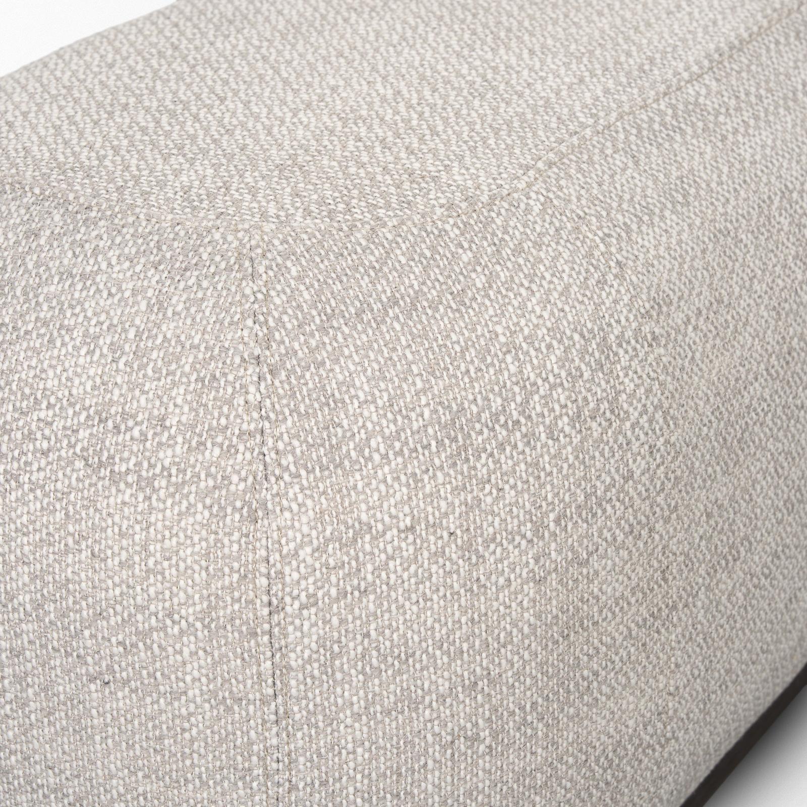 Mercana Siren Gray Fabric w/ Dark Brown Wood Oblong Bench