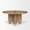 Mercana Sonomi Brown Solid Rubber Wood w/ Round Oak Tabletop Dining Table Clearance