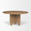 Mercana Sonomi Brown Solid Rubber Wood w/ Round Oak Tabletop Dining Table Clearance