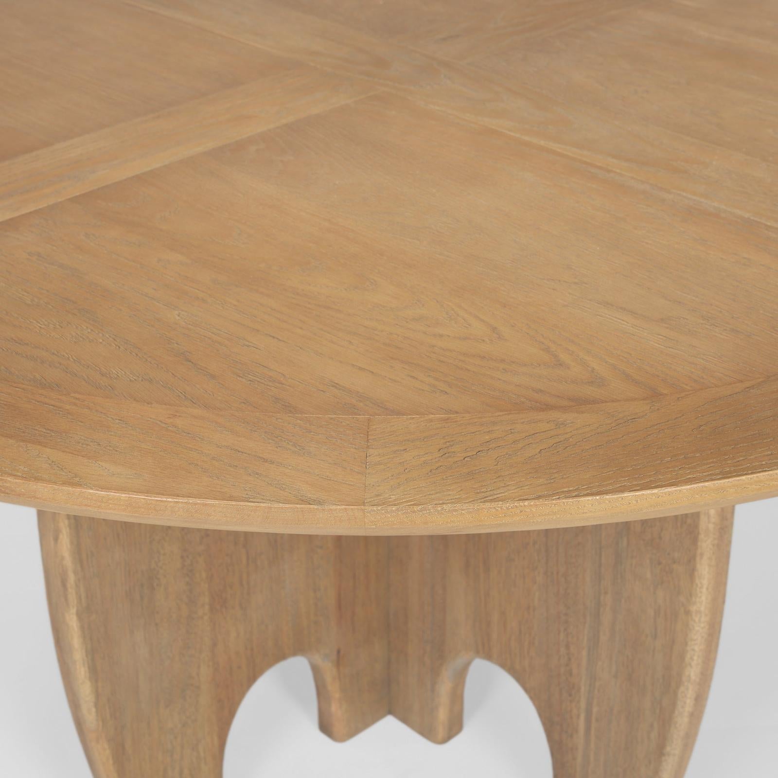 Mercana Sonomi Brown Solid Rubber Wood w/ Round Oak Tabletop Dining Table Clearance