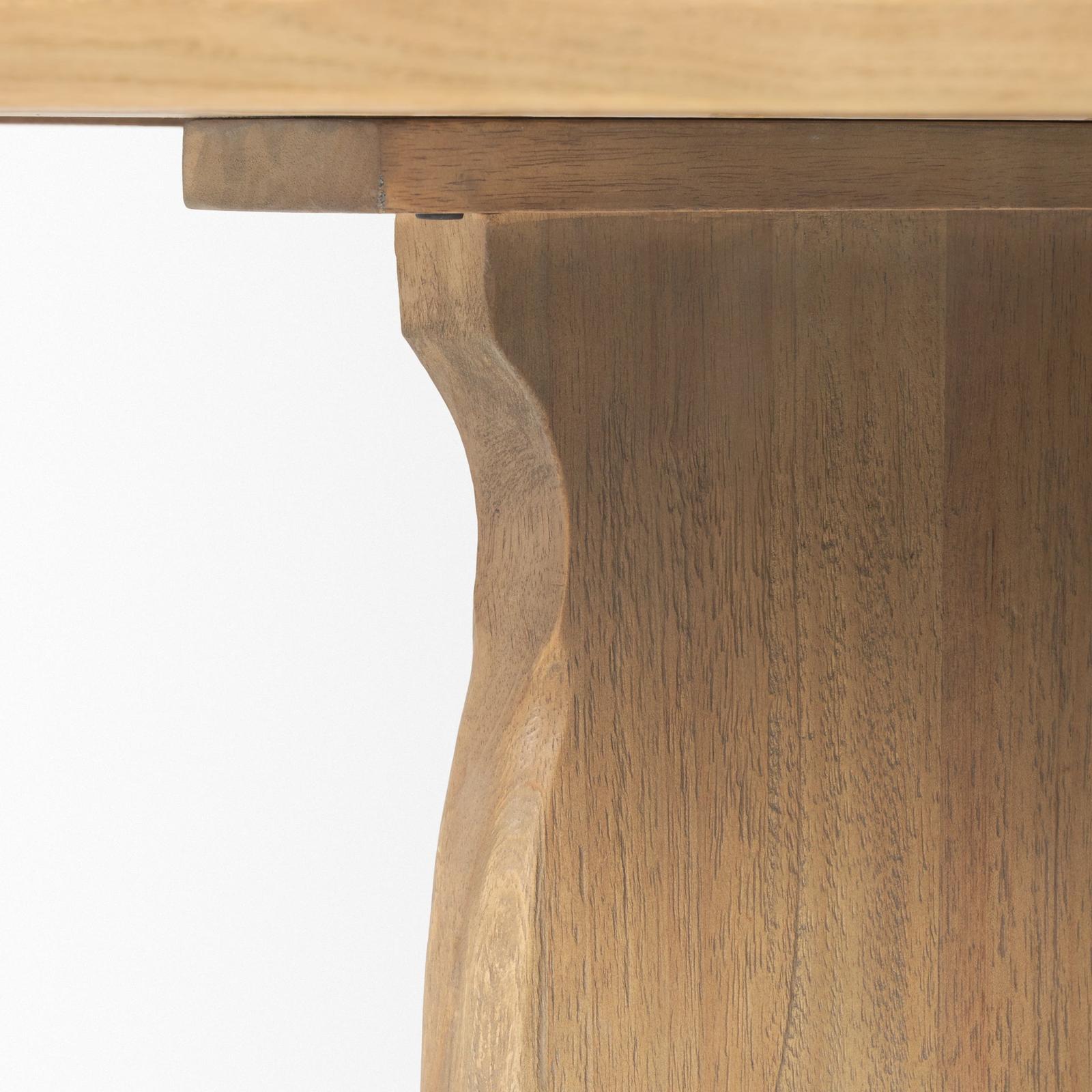 Mercana Sonomi Brown Solid Rubber Wood w/ Round Oak Tabletop Dining Table Clearance