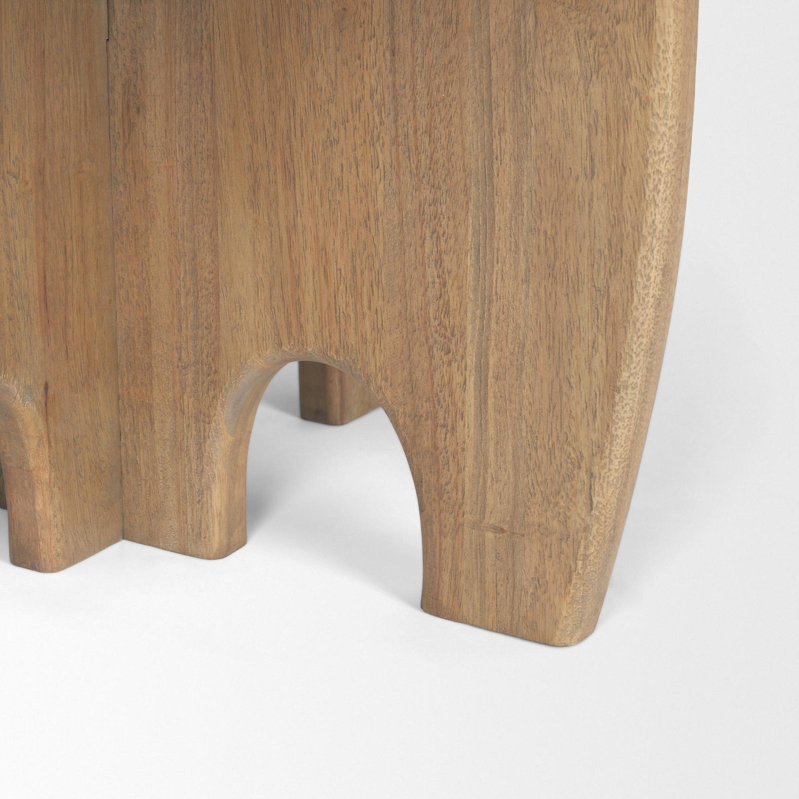 Mercana Sonomi Brown Solid Rubber Wood w/ Round Oak Tabletop Dining Table Clearance