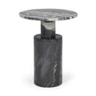 Mercana Taite Solid Dark Gray Marble Pedestal Accent Table