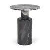 Mercana Taite Solid Dark Gray Marble Pedestal Accent Table