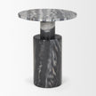 Mercana Taite Solid Dark Gray Marble Pedestal Accent Table