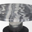 Mercana Taite Solid Dark Gray Marble Pedestal Accent Table