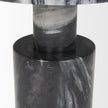 Mercana Taite Solid Dark Gray Marble Pedestal Accent Table