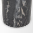 Mercana Taite Solid Dark Gray Marble Pedestal Accent Table