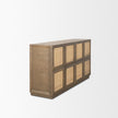 Mercana Sina Brown Oak Wood w/ Natural Rattan 4 Door Sideboard Clearance