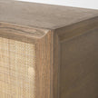 Mercana Sina Brown Oak Wood w/ Natural Rattan 4 Door Sideboard Clearance
