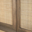 Mercana Sina Brown Oak Wood w/ Natural Rattan 4 Door Sideboard Clearance
