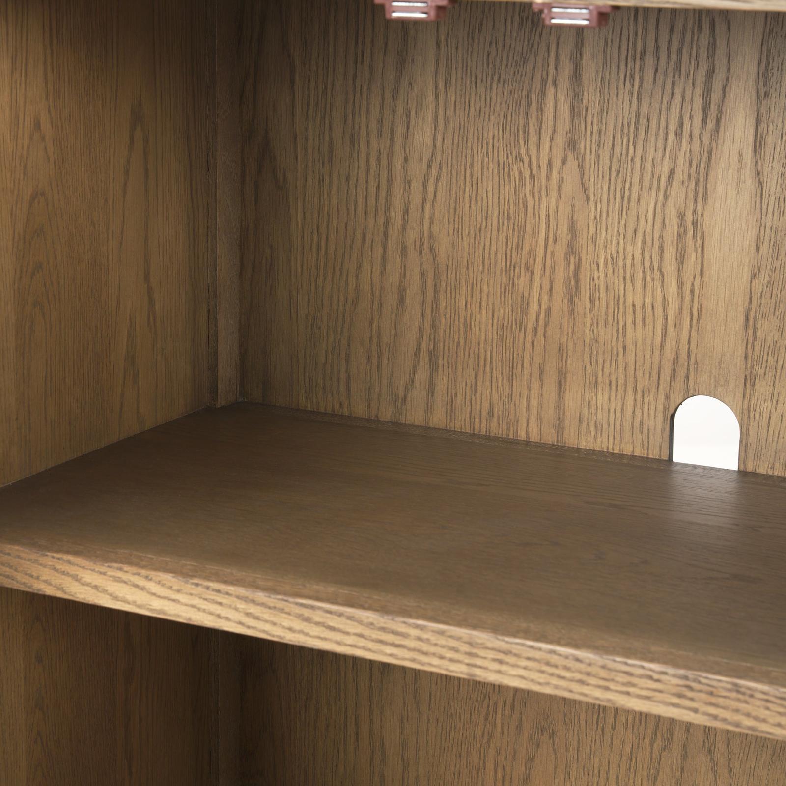 Mercana Sina Brown Oak Wood w/ Natural Rattan 4 Door Sideboard Clearance