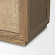 Mercana Sina Brown Oak Wood w/ Natural Rattan 4 Door Sideboard Clearance