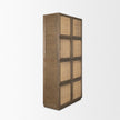 Mercana Sina Brown Oak Wood w/ Natural Rattan 2 Door Curio Cabinet Clearance