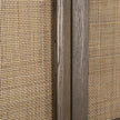 Mercana Sina Brown Oak Wood w/ Natural Rattan 2 Door Curio Cabinet Clearance