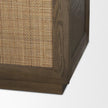Mercana Sina Brown Oak Wood w/ Natural Rattan 2 Door Curio Cabinet Clearance