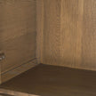 Mercana Sina Brown Oak Wood w/ Natural Rattan 2 Door Curio Cabinet Clearance