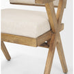 Mercana Topanga Cream Fabric Wrap Wooden Frame Dining Chair
