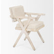 Mercana Topanga Cream Fabric Wrap Wooden Frame Dining Chair