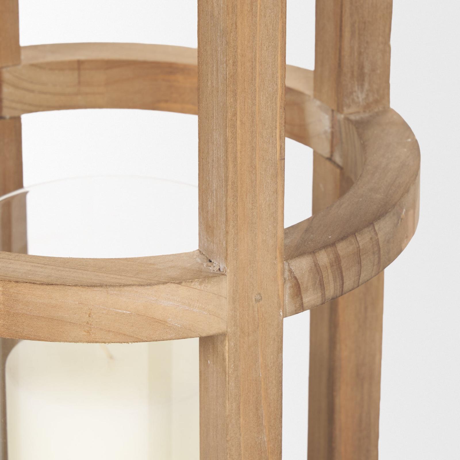 Mercana Andy Small Natural Wood Cylindrical Lantern Clearance