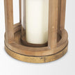 Mercana Andy Small Natural Wood Cylindrical Lantern Clearance