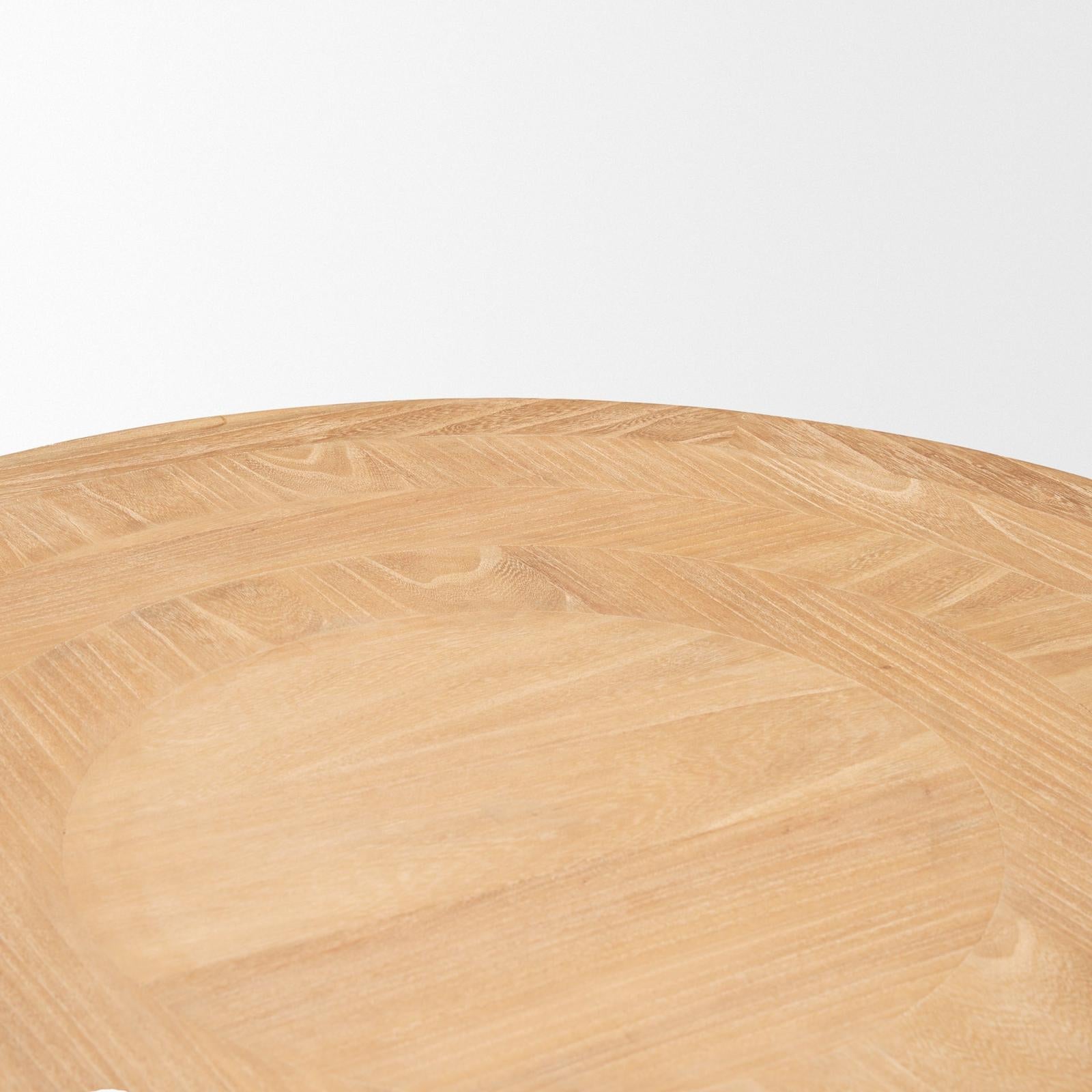Mercana Taylin Light Brown Wood Round Coffee Table Clearance