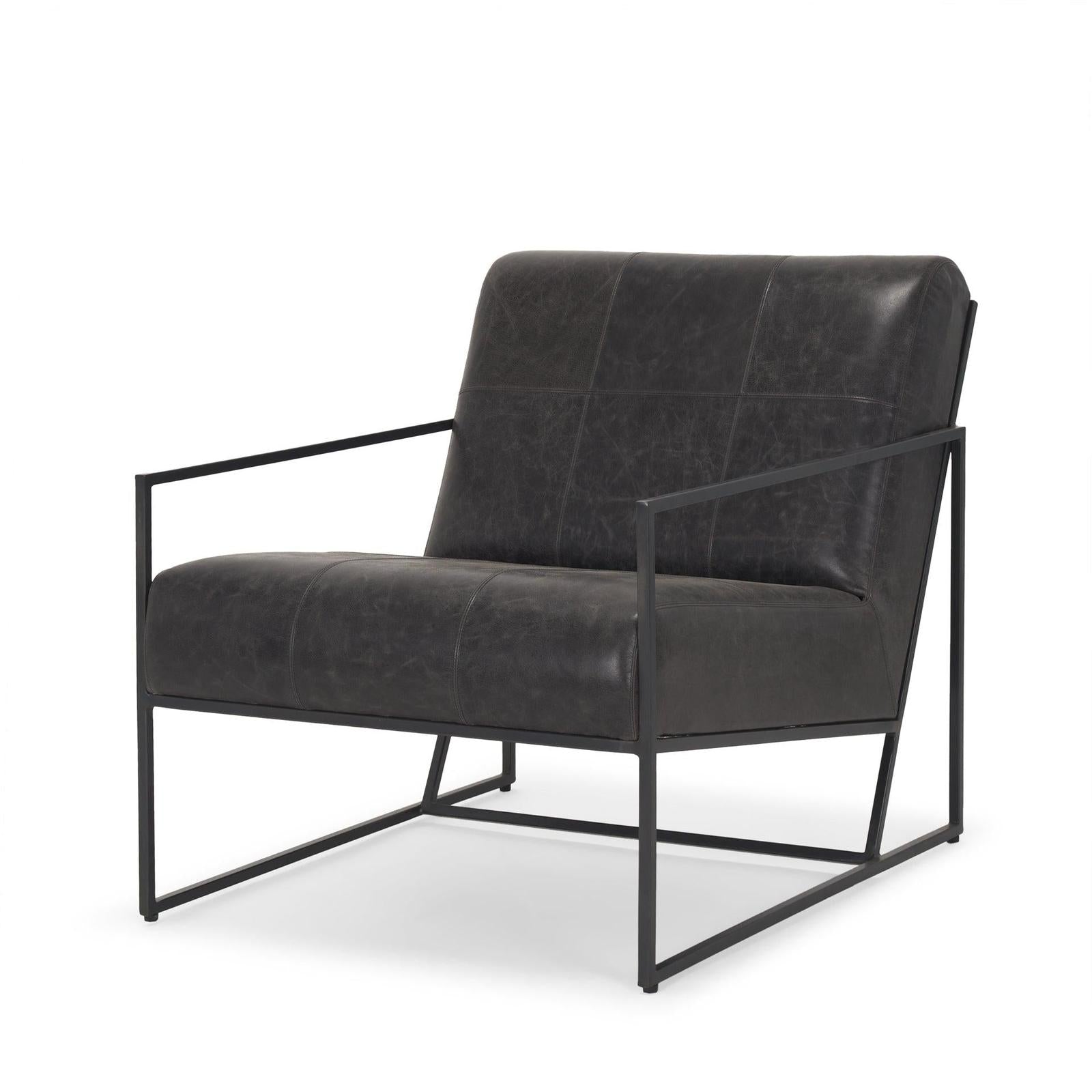 Mercana Stratton Gunmetal Upholstered Accent Chair Clearance