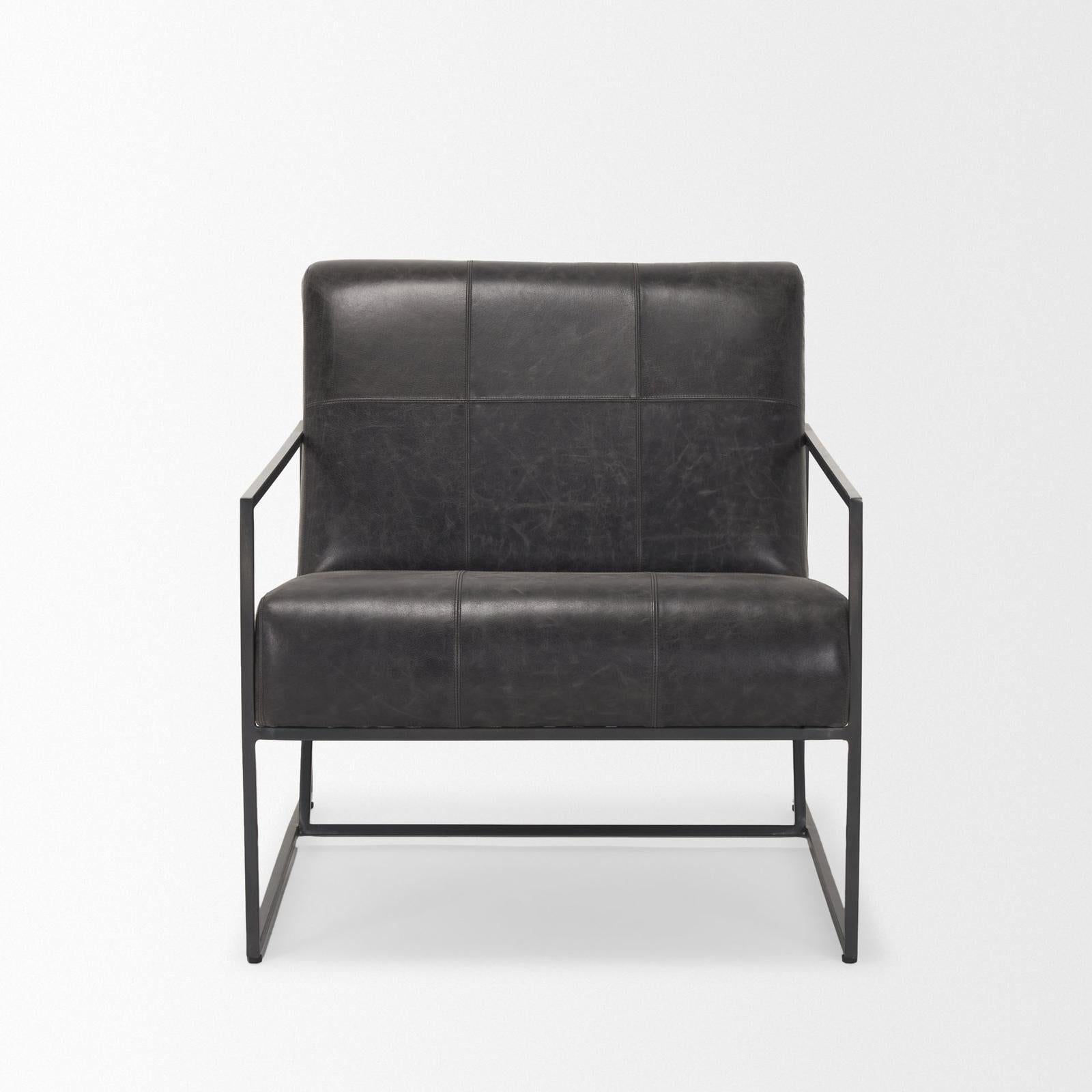 Mercana Stratton Gunmetal Upholstered Accent Chair Clearance