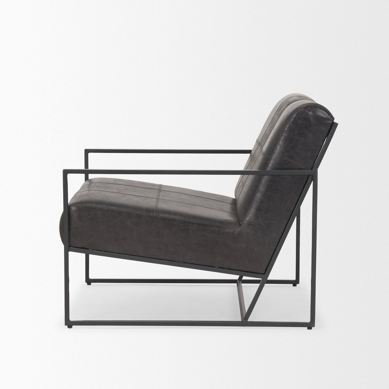 Mercana Stratton Gunmetal Upholstered Accent Chair Clearance