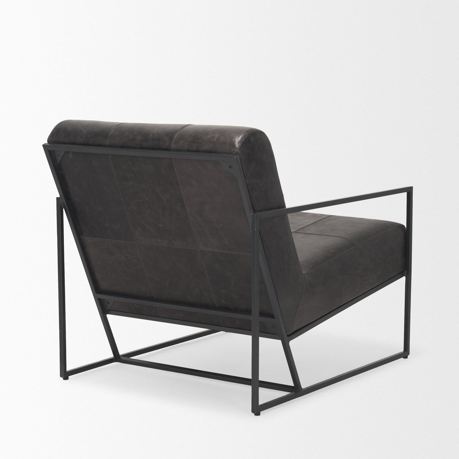 Mercana Stratton Gunmetal Upholstered Accent Chair Clearance