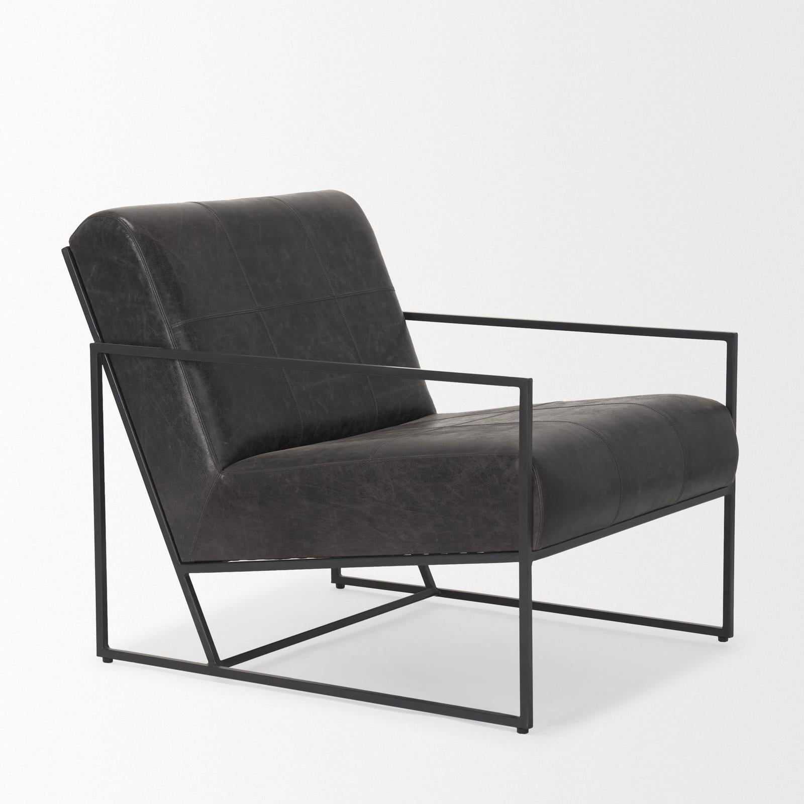 Mercana Stratton Gunmetal Upholstered Accent Chair Clearance