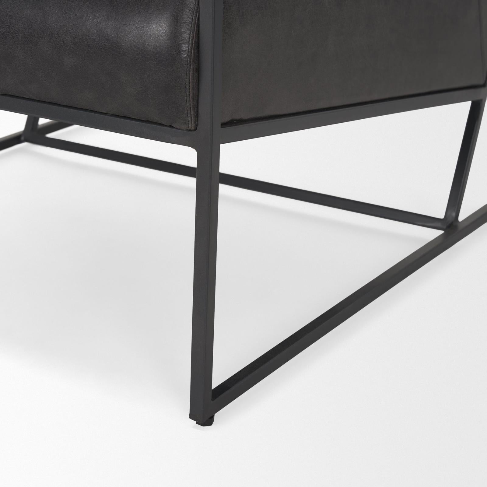 Mercana Stratton Gunmetal Upholstered Accent Chair Clearance