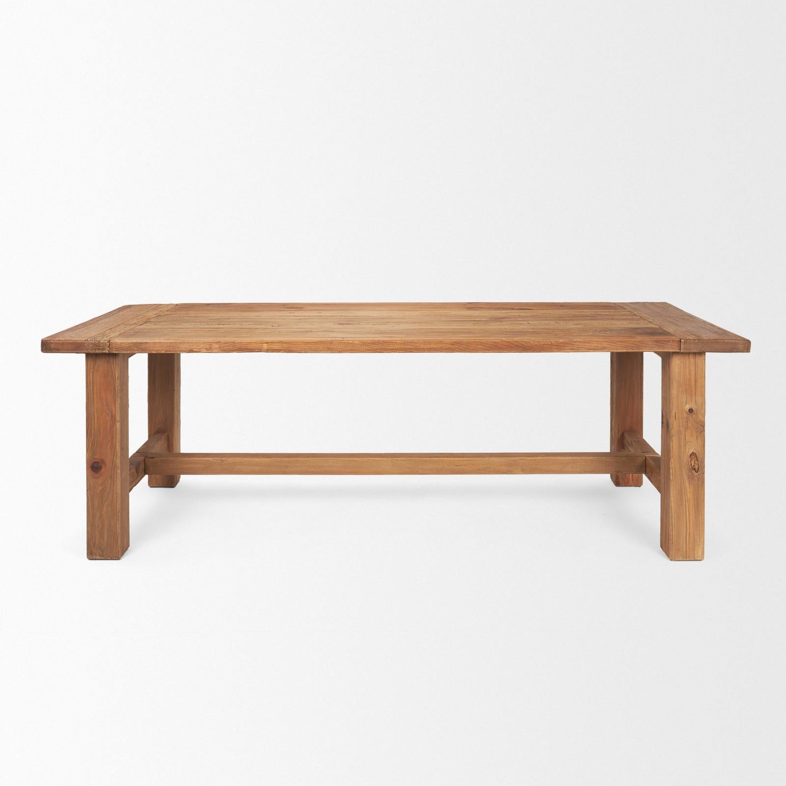 Mercana Stetson Rectangular Natural Brown Wood Dining Table