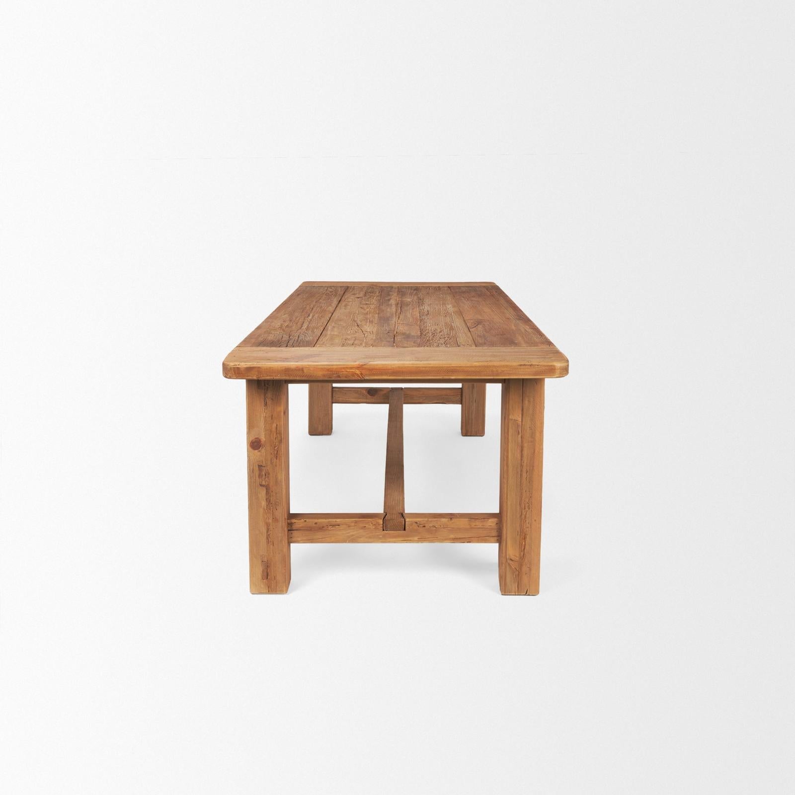 Mercana Stetson Rectangular Natural Brown Wood Dining Table