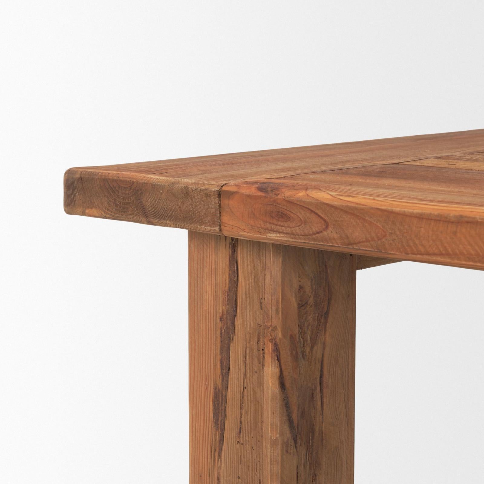 Mercana Stetson Rectangular Natural Brown Wood Dining Table