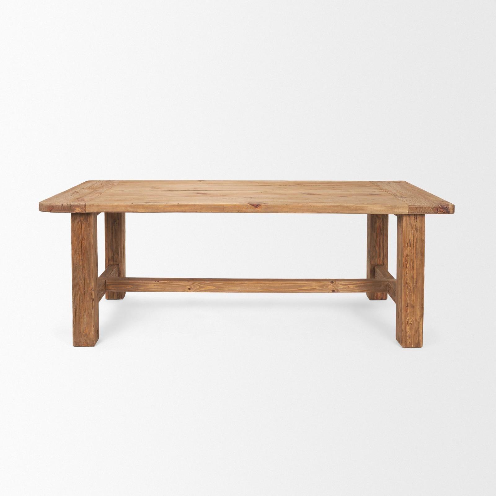Mercana Stetson Rectangular Natural Brown Wood Dining Table